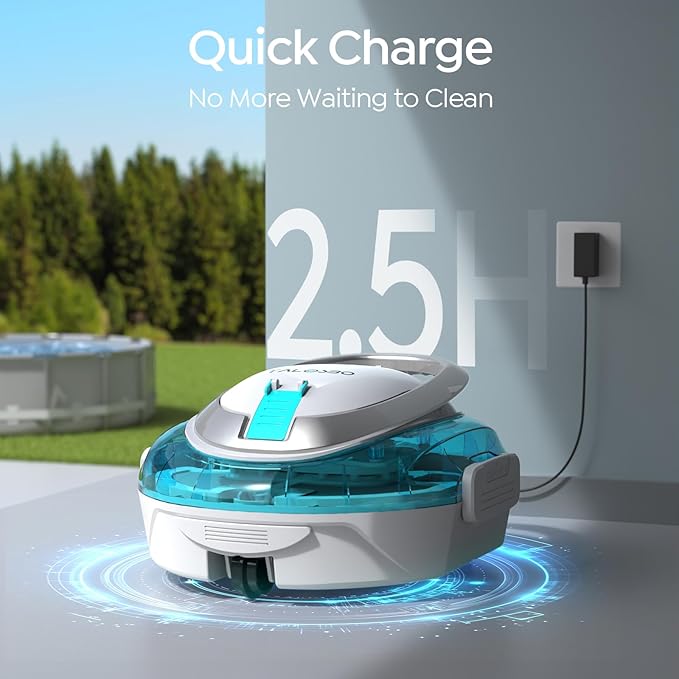 [2026 New] TALOSBO S2 Robotic Pool Cleaner – Dual-Layer Filtration, 90-Min Runtime, Powerful Cordless Pool Vacuum for Above-Ground & Flat Pools, Efficient Debris Removal & Auto-Parking Design