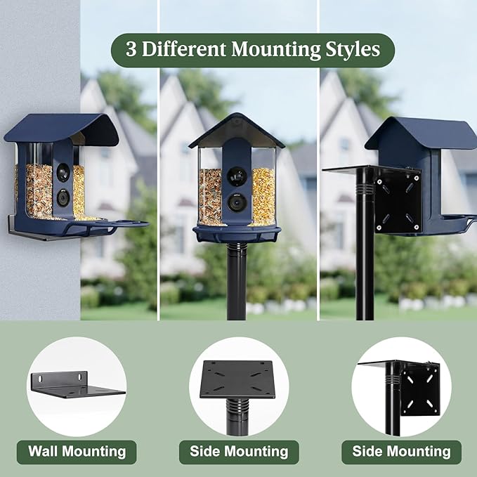 114-Inch Birdhouse Pole Stand, Heavy Duty Metal Bird House Mount with Ground Stake Base, Multi-Section Outdoor Pole for Birdhouses, Feeders & Garden Decor
