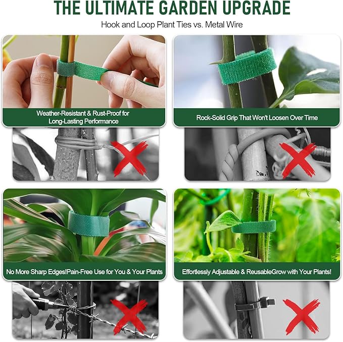 82 Foot X 0.47 Inch Reusable Plant Ties for Climbing Plants for Climbing Plants Nylon Garden Ties, Plant Straps & Tomato Support, Soft Plant Tape for Cables