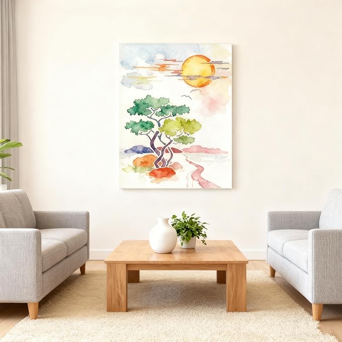 TIAMECH A4 Reusable Night Scene Stencil for Painting - Moon Road Tree Mountain Layering Template, DIY Wall Art, Wood Furniture, Scrapbook & Crafts (8.3x11.7inch)
