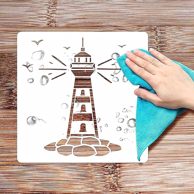 12 Pieces Farm Stencils Reusable Farmhouse Stencils Farm Theme Painting Template for Drawing Tracing DIY Furniture Wall Floor Fabric Decors Pastoral Lovers (6x6 inch)