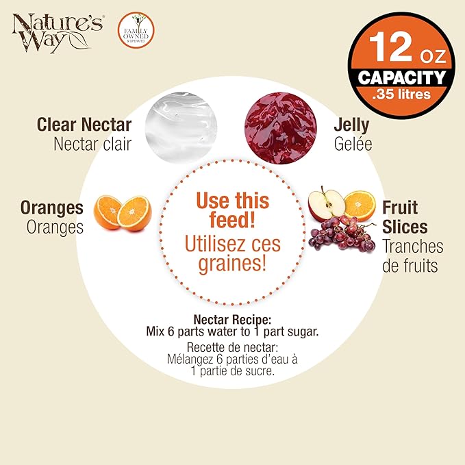 Nature's Way OFP1 All-in- Oriole Buffet Bird Feeder,Orange,(Pack of 6)