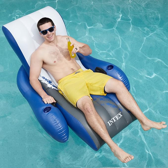 Intex 26373EH Ultra XTR 32ft x 16ft x 52in Above Ground Swimming Pool Set with Sand Filter Pump, Inflatable Lounge Pool Recliners (2-Pack) and Inflatable Cooler