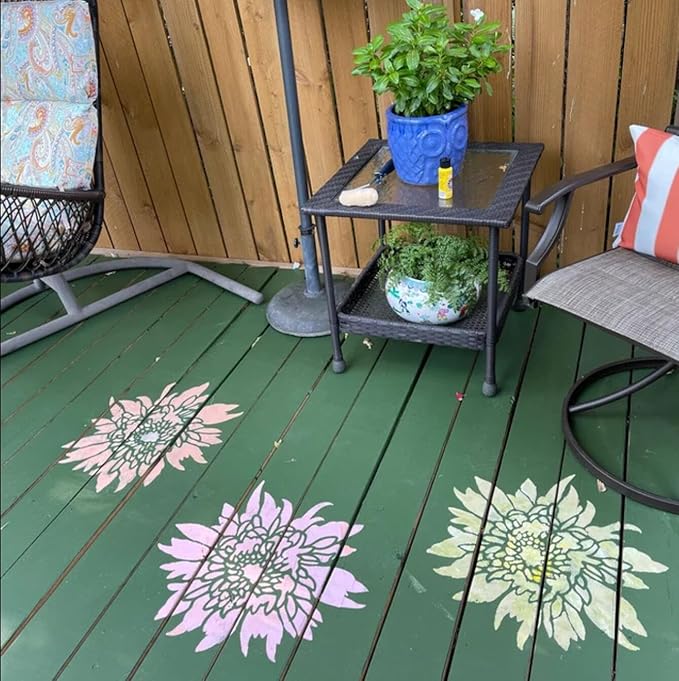 Large Flower Stencils for Painting Flower Stencils for Walls 14” Floral Stencil Templates for Garden Fence Wood Furniture