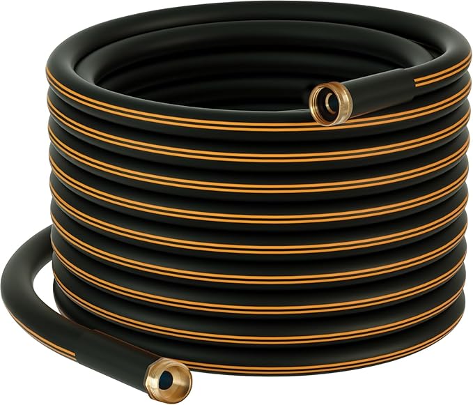 Atlantic Heavy Duty Garden Hose 75 ft x 5/8 Inch Black Color Durable Water Hose