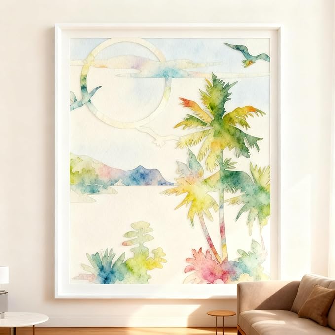 TIAMECH A4 Reusable Moon Tree Stencil for Painting - Night Scene Birds Layering Template, DIY Wall Art, Wood Furniture, Scrapbook & Crafts (8.3x11.7inch)