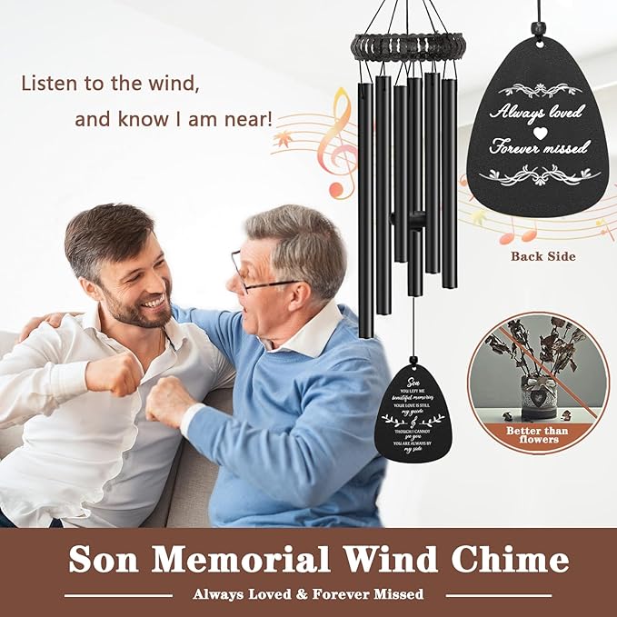 Sympathy Gifts for Loss of Son, Memorial Wind Chimes for Loss of Son, Grief Wind Chimes Son, Bereavement Condolence Funeral Gifts for Loss of Son, Windchimes in Memory of A Loved Son