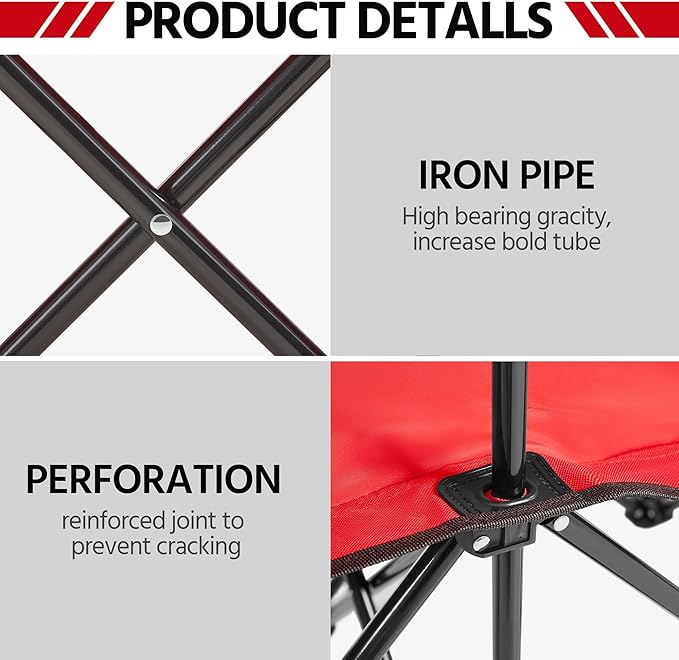 Yaheetech Foldable Sideline Bench 600D Oxford Double Layer Fabric