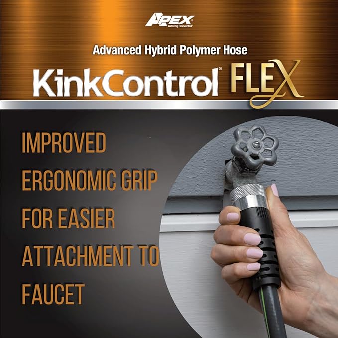 Kink Control Flex Advanced Hybrid Hose - 100 Ft Outdoor Hose, 40% Lighter, Ultra Flexible, Easy to Maneuver, Neverkink Technology, Durable Construction