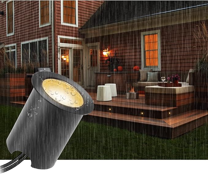 Recessed LED Deck Lights Kits with Protecting Shell,20Pack Φ1.18 IP67 Waterproof 12V Low Voltage Embedded Step Stair RGB Outdoor Landscape LED Lighting for Yard,Garden,Floor,Entryways