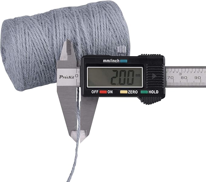 jijAcraft Jute Twine String 328 Feet, 2mm Colored Natural Twine for Gift Wrapping, 3-Ply Hemp Gray Twine for Climbing Plant, Garden Craft, DIY Christmas Handmade Arts, Gift Decoration Twine