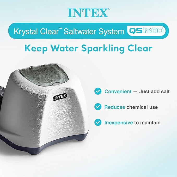 INTEX 26373EH Ultra XTR 32ft x 16ft x 52in Above Ground Swimming Pool Set with Sand Filter Pump and Krystal Clear Saltwater System