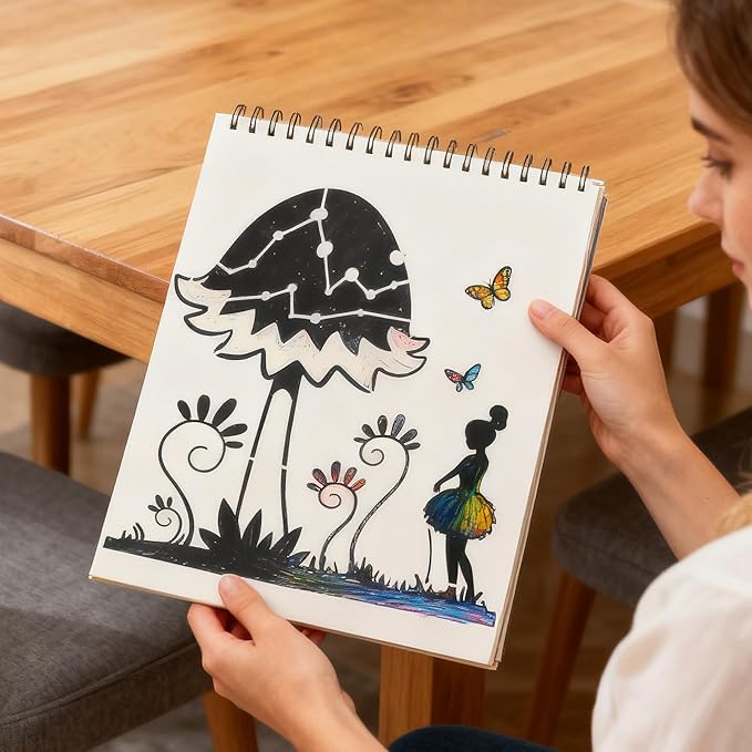 Fairy Moon Mushroom Stencils - 15 Pcs Reusable Boho Stencils for Painting on Wood Wall Canvas Door Mat, Painting Drawing Template for DIY Craft