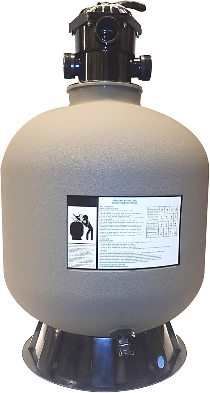 Swimline HYDROTOOLS BY SWIMLINE 19 Inch Sand Filter Combo Set With Stand & Multi Port Valve | 175 Pound Sand Capacity