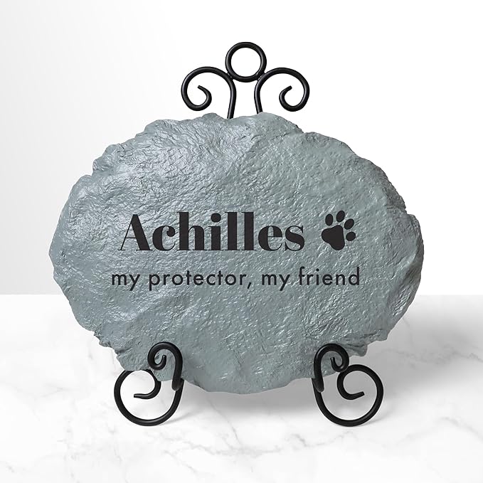 Let's Make Memories Personalized Dog or Cat Memorial Garden Stone - Forever Remembered - Block Font