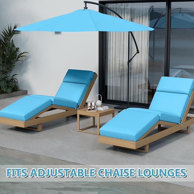 Chaise Lounge Cushions Outdoor, 80 x 26 x 4 Inch Lounge Chair Cushions for Outdoor Furniture - Waterproof Lounge Patio Replacement Cushion, 4In Fade-Resistant ThickPatio Chaise Lounge Cushion