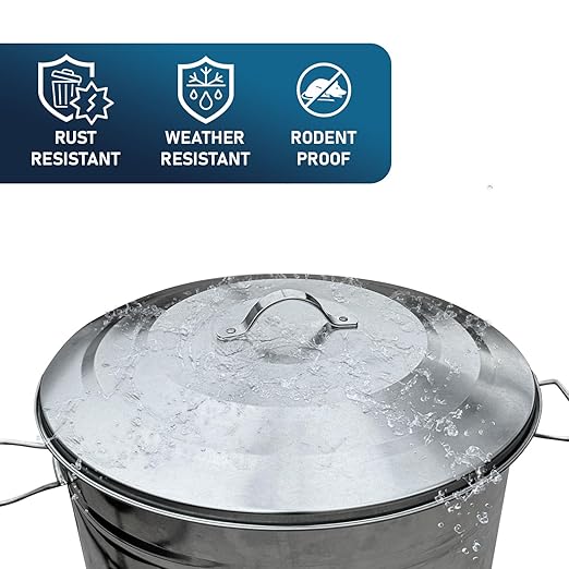 MARKSON Trash Can 13 Gallon, Stainless Steel Trash Can with Lid, Garbage Can with Lid