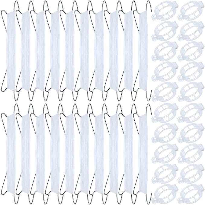 40Pcs Tomato Hooks with String, Holder & Plant Support Clips - 33.3ft Twine to Prevent Tomatoes from Pinching or Falling Off
