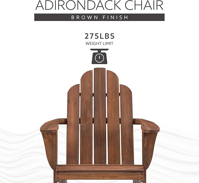Linon Home Dcor Home Decor Teak Wood Stock Chair, 30.4" wx37.6 dx37.8 h, Stain