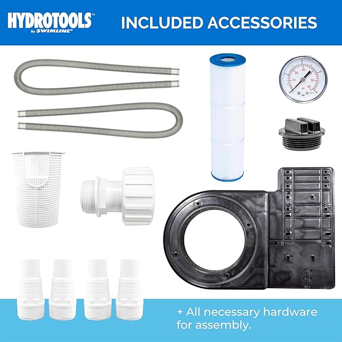 SWIMLINE HYDROTOOLS Model 76071-2 Sure-Flo Above-Ground Pool Cartridge Filter System - 70 Sq. Ft. Filtration Area, 0.9 THP, 4,500 GPH, 110V/60Hz Dual Speed Pump for Pools up to 19,000 Gallons