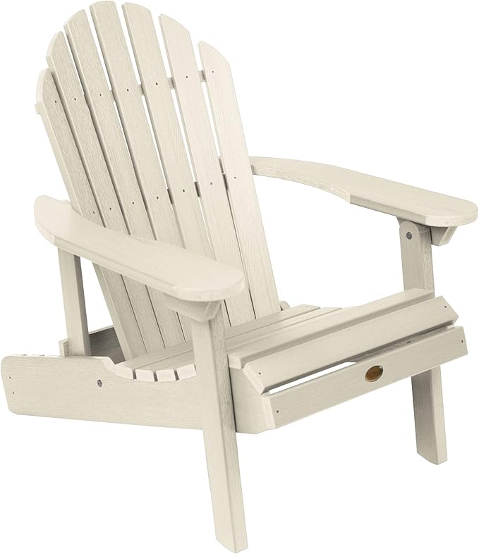 highwood Hamilton Made in the USA Folding and Reclining Adirondack Chair, Adult Size, Whitewash