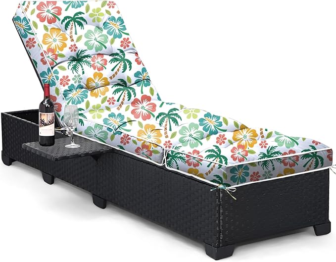 Outdoor Chaise Lounge Chair Cushion, Waterproof Non-Slip Patio Chaise Lounge Cushions for Outdoor Furniture, Thickened Patio Pool Lounge Chair Cushion, 76.4 x 22.8 x 4.7 Inches, Green Coconut