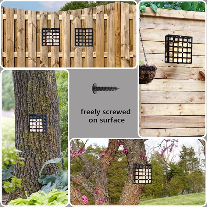 Suet Bird Feeder for Outdoors - Freestyle for Wall Mounting/Hook Hanging/DIY Creatives - One Cake Capacity Cage for Feeding Wild Birds Outside/Backyard/Garden