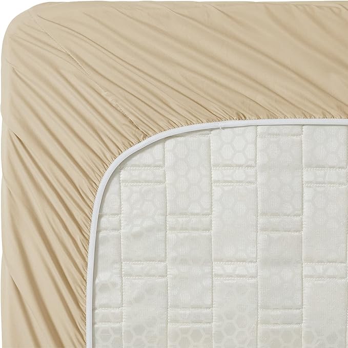 Clara Clark Bed Sheets, Premier 1800 Series 4 Piece Bed Sheet Set, Deep Pocket, Wrinkle, Fade, Stain Resistant, Luxury Soft Bedding Sheets & Pillowcases, King, Beige Cream