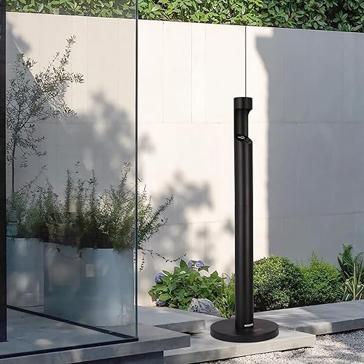 VEVOR Cigarette Butt Receptacle, Commercial Cylinder Cigarette Butt Container, Freestanding and Weatherproof Outdoor Cigarette Butt Disposal for Garden, Office, Restaurant, Hotel, Bar, Patio, Black