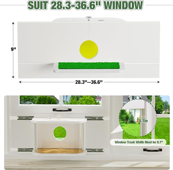 Window Bird Feeder Inside House Bird Feeder Window 180°for Viewing (418 with Tray)