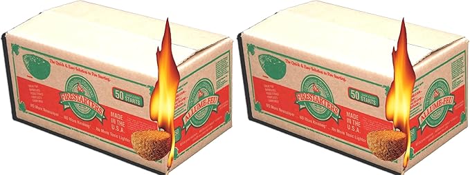 Lightning Nuggets N50VBOX Firestarters Box of Fire-Starting Nuggets, 50 Count,Tan- Pack of 2