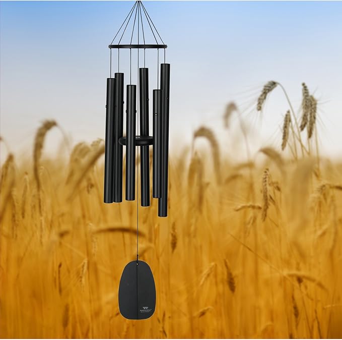 Woodstock Chimes Signature Collection, Bells of Paradise, Black 32"", Decor Designs Wind Chimes for Outdoor, Patio, Home or Garden Décor (BPMK)