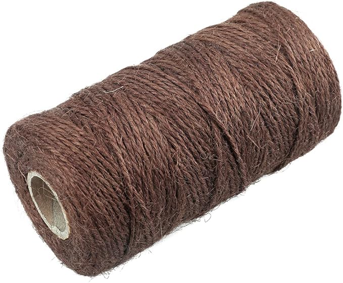 KINGLAKE 328 Feet Natural Jute Twine Best Arts Crafts Gift Twine Christmas Twine Durable Packing String,Coffee