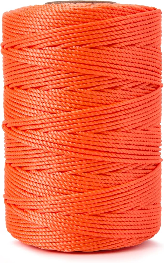HONGDA Twisted Nylon String, #18 x 540FT Mason Line String, Nylon Twine for Masonry Job, Trot Line, Decoy Line, Net Making and Mending, Workshop, Crafts, Gardening
