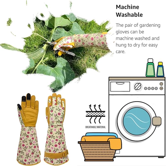 Long Gardening Garden Gloves,Thorn-proof&Puncture Resistance Rose Cactus Gauntlet Glove for Gardener,Gifts