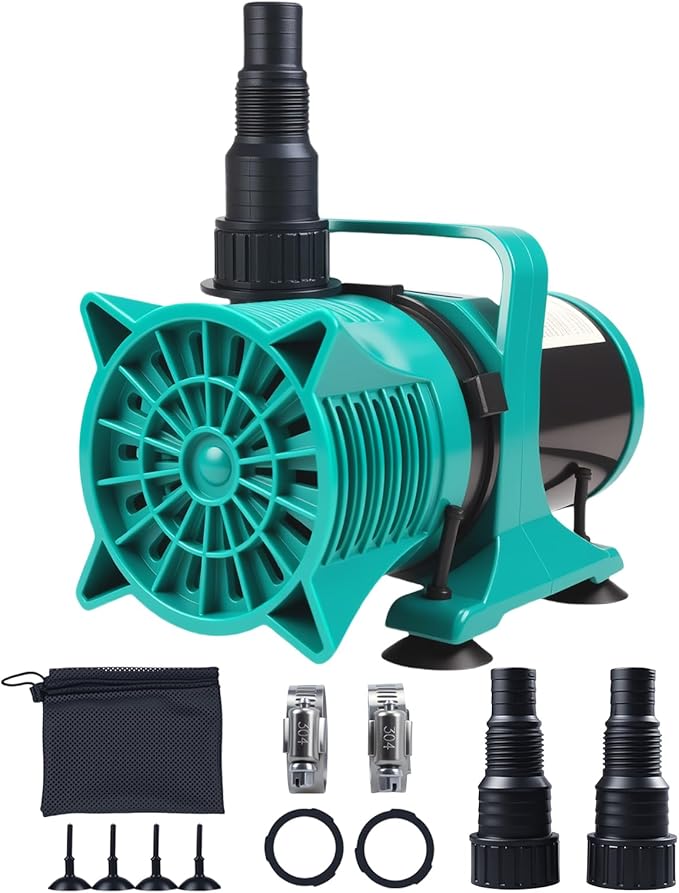100W 1800GPH Submersible Pond Pump, Ultra Quiet & Energy Efficient Water Pump, 20FT Cord, 14FT Lift, Multi-Angle Nozzle for Koi Pond, Fountain, Waterfall, Aquarium, Garden Use, UL Listed