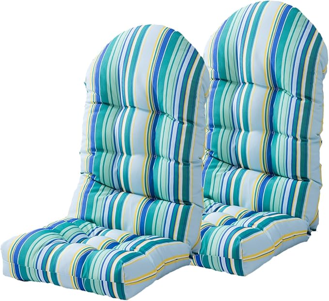Enipate Weather Resistant Adirondack Chair Cushions Set of 2, High Back Rocking Chair Cushion, Indoor Outdoor Patio Tufted Thicken Lounge Cushion Seat Pads