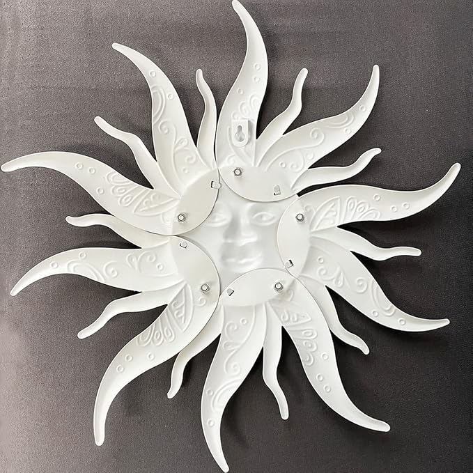 Large Metal Sun Wall Art Decor - 23.6Inches Sun Face Garden Sculptures & Statues Wall Art for Indoor and Outdoor Decor, Yard, Farmhouse, Patio, Garden Decorations