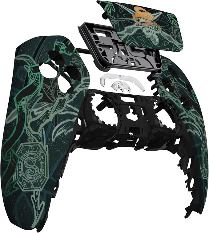 eXtremeRate Serpent Totem Soft Touch Touchpad Front Top Shell Compatible with ps5 Controller BDM-010 020 030 040 050, DIY Replacement Shell Custom Touch Pad Cover Compatible with ps5 Controller
