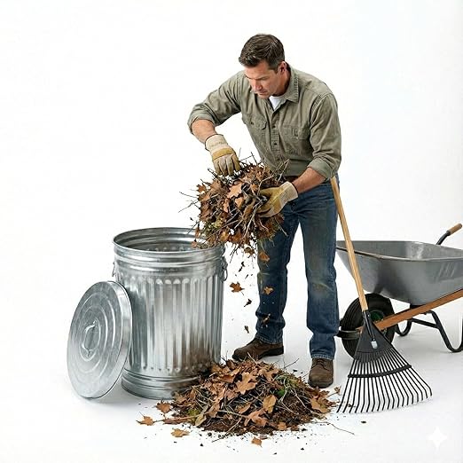 31 Gallon Metal Trash Can with Locking Lid, Galvanized Steel Outdoor Garbage Can for Dog Poop, Litter, Pet Food Storage, Rust & Weather Resistant, Heavy Duty Wire Bail Handle
