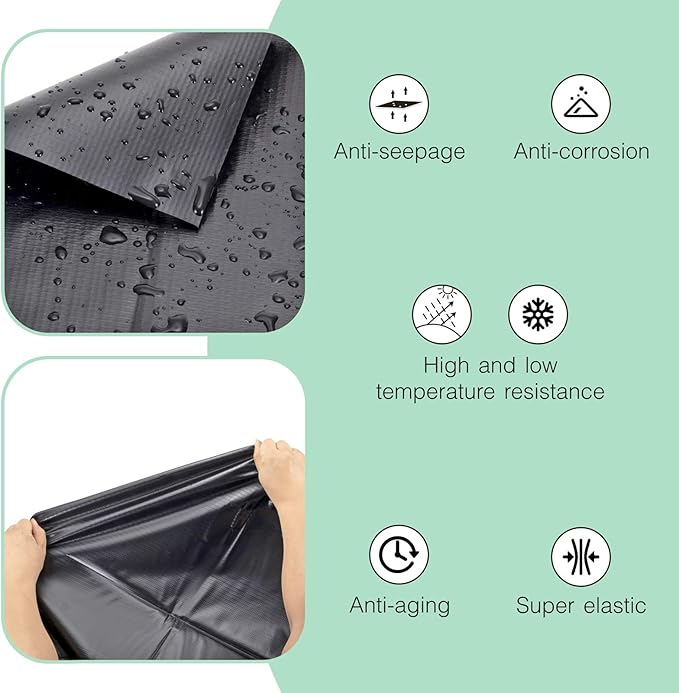 hygger Pond Liner - 7 by 10ft Fish Pond Liners for Outdoor Ponds, 14.5 Mil PVC Soft Pond Liner for Fish Ponds, Water Features, Garden Water Fountains, Waterfalls