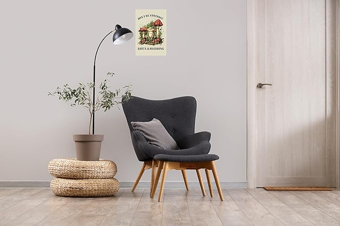 Frog Room Retro Tin Metal Signs Inspirational Quotes Vintage Don't Be Stressin Life Is a Blessing Wall Art Decor for Home Cafe Reading Room Coffee Shop 8x12 in