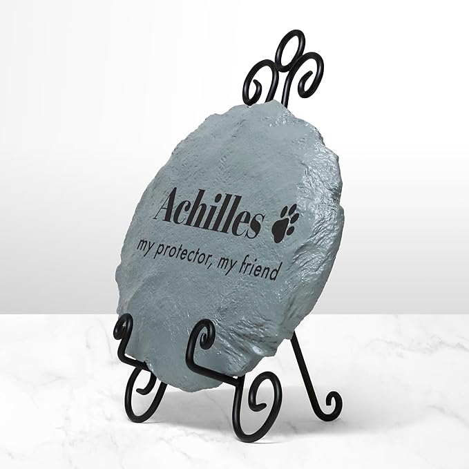 Let's Make Memories Personalized Dog or Cat Memorial Garden Stone - Forever Remembered- Script Font