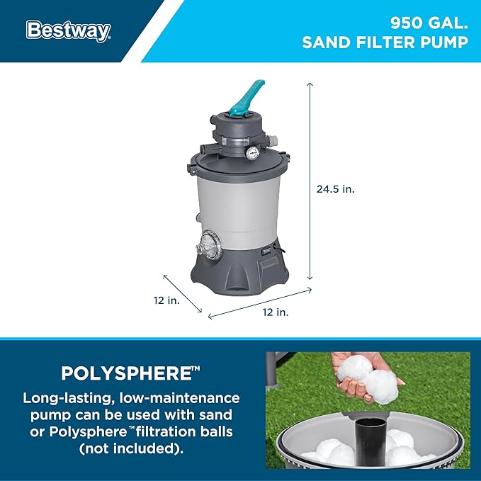 Bestway Hydrium 16’5” x 12' x 48" Above Ground Pool, Oval Steel Side Wall Frame Outdoor Swimming Pool Set with Sand Filter Pump, Ladder & Accessories