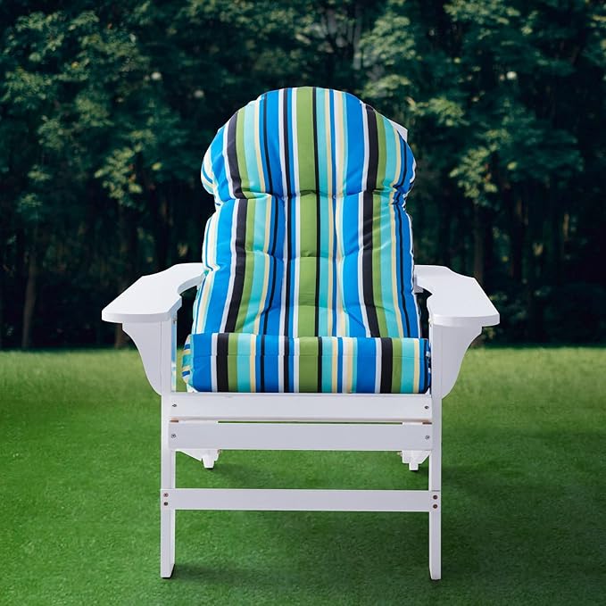 Enipate Weather Resistant Adirondack Chair Cushions High Back Indoor Outdoor Patio Tufted Thicken Lounge Cushion Seat Pads