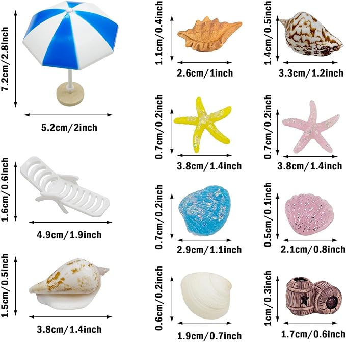 Woohome Mini Zen Garden Kit, Mini Zen Sand Garden Kit, Ocean Beach Sandbox Decorations Zen Decor Kit with White Sand, Mini Boats, Shells, Rocks for Home Office Desktop Decor