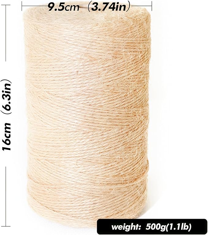 2MM Natural Jute Twine String — 1100Ft Brown Durable Jute Rope, Used for Hand Crochet, Climbing Plant, Gardening Flowers, Home Decorations, Art Crafts Gift Packaging, Weddings, Christmas
