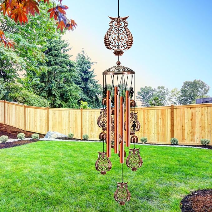 YXOTJHS Owl Wind Chimes for Outside, Owl Gifts for Women Mom Grandma Friend, 35IN Windchimes Outdoors, Owls Garden Patio Porch Decor