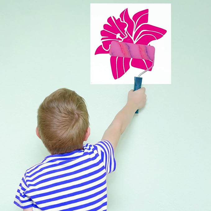 10pcs Flower Stencils for Painting, Large Floral Stencils for Painting on Walls Reusable Flower Templates Stem Leaf Stencils for Painting on Wood Walls Garden Fences Furniture Crafts