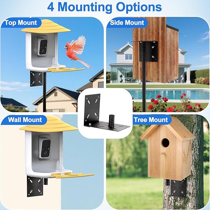 Bird Feeder Pole Stand,92 Inch Bird House Pole for Outdoors Heavy Duty, Bird House Mount Kit with 5-Prong Base,Adjustable Feeding Station for Hanging Feeders,Wild Birds Watching
